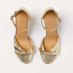 H&M Gold Block-Heeled Sandals